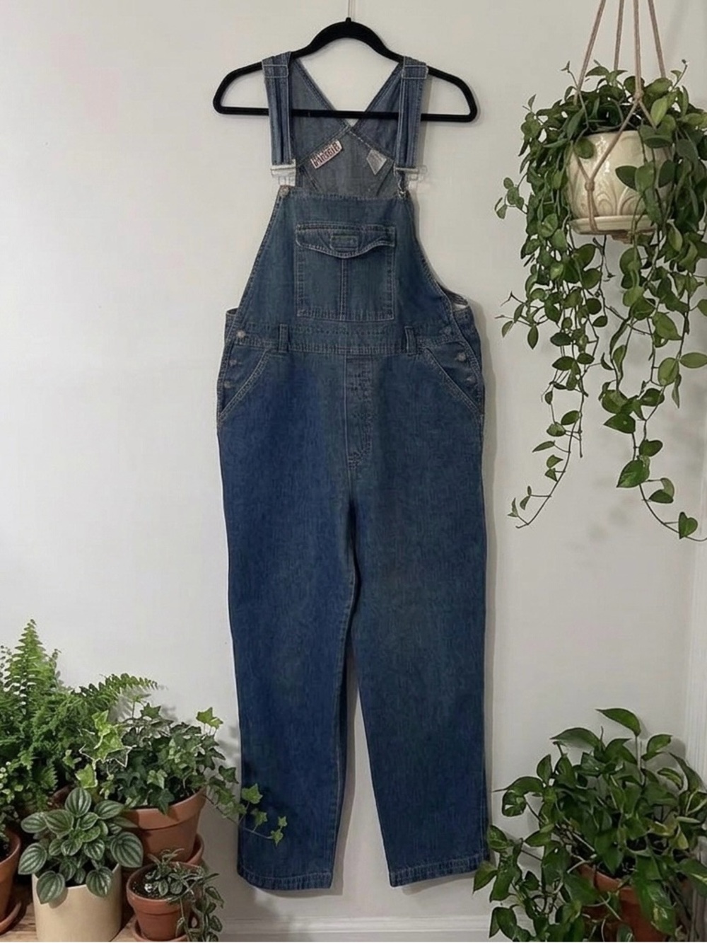 bill blass Dark Blue Denim Overalls Jumpsuit